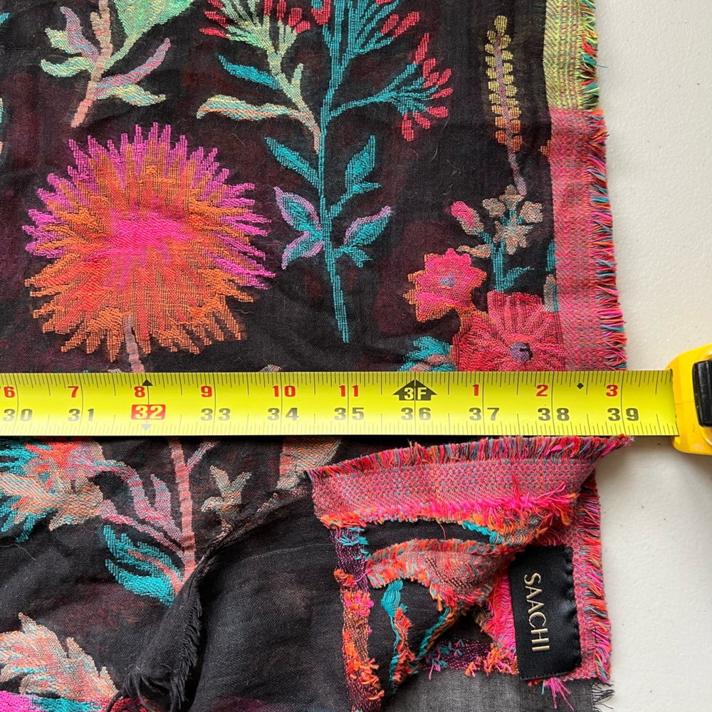 Saachi Psychedelic Embroidered Scarf - Picture 8 of 8